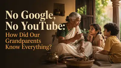 grandparent teaching their grandchildren about new things that the children arent aware of