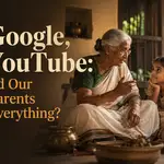 grandparent teaching their grandchildren about new things that the children arent aware of