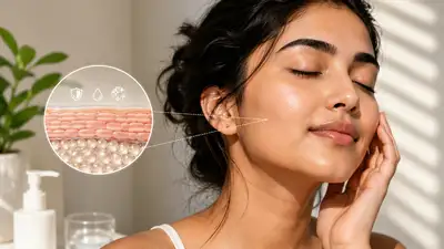 Skin barrier repair skincare concept showing healthy, hydrated skin and barrier-supporting skincare products, highlighting the growing 2026 skincare trend.
