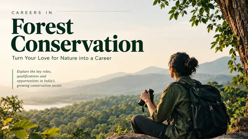 Forest conservation careers in India, highlighting environmental protection, wildlife conservation, forest ecology and opportunities for students interested in building a career in sustainability and biodiversity conservation.