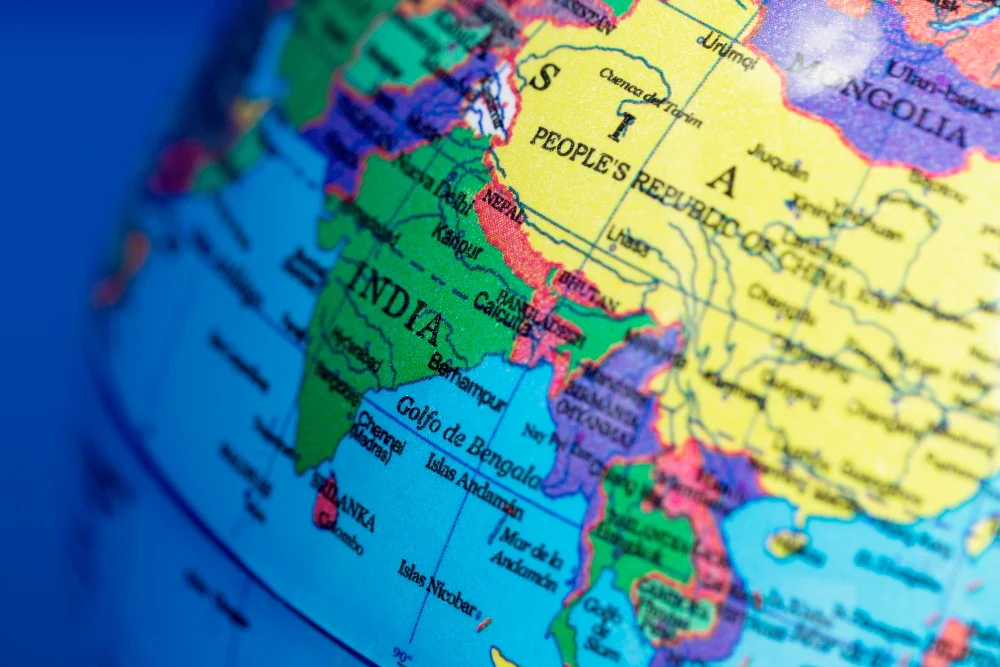 India on global map