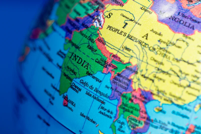 India on global map