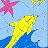 Small fishes and dolphin coloring