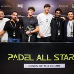 Arturo Coello and Tapia alongside PadelPark India fouders at the Press Conference and Exhibition Match for the first time in India.